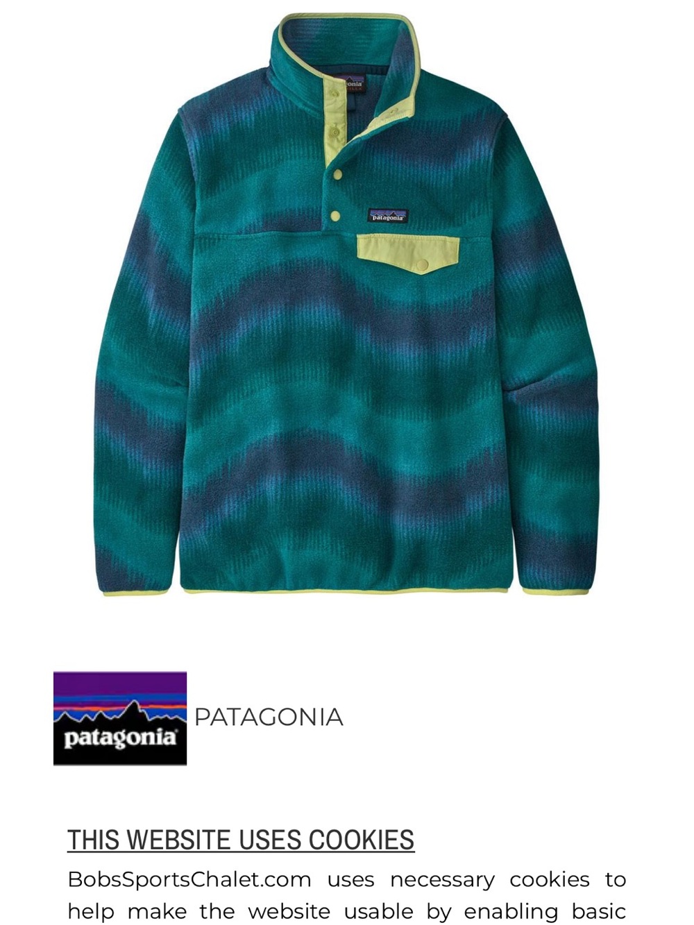 Patagonia Teal Dark Borealis Fleece Synchilla - Picture 8 of 8